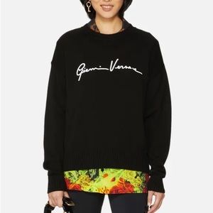 Versace black cotton embroidered jumper